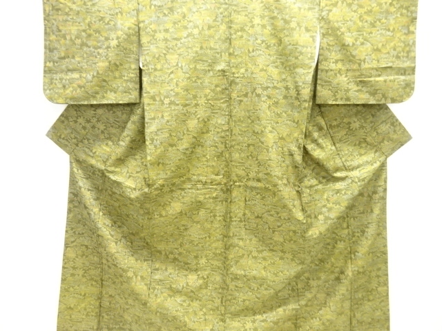 遠山に家屋模様織り出し西陣お召着物